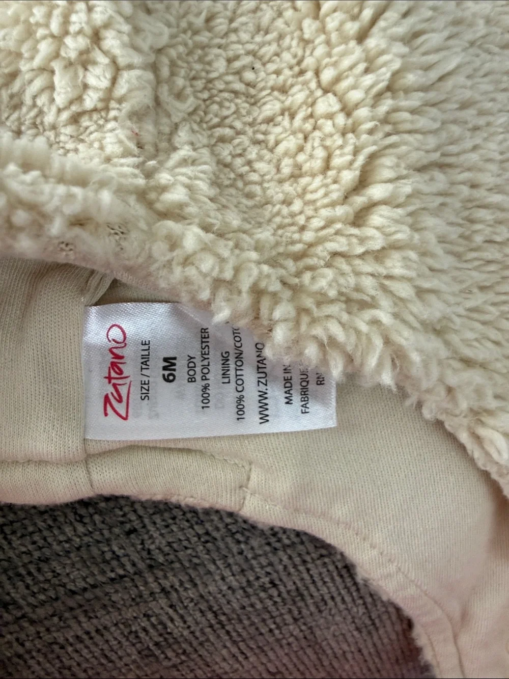 Zutano Cream Teddy Ear Baby Hat
